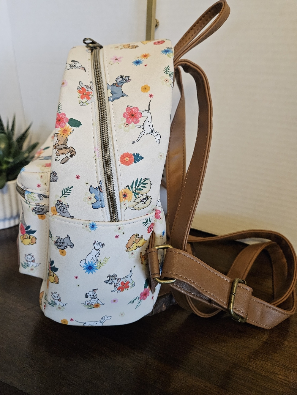 Loungefly Disney Pets & Florals Mini Backpack W/matching Card Case - Picture 3 of 7